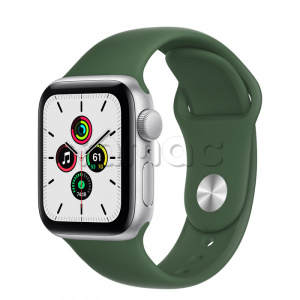 Купить Apple Watch SE // 40мм GPS // Корпус из алюминия серебристого цвета, спортивный ремешок цвета «Зелёный клевер»