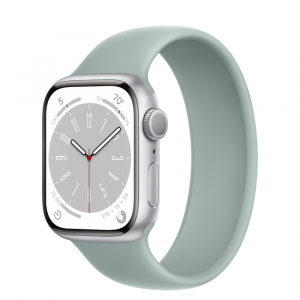 Apple Watch Series 8 // 41мм GPS // Корпус из алюминия серебристого цвета, монобраслет цвета "суккулент"