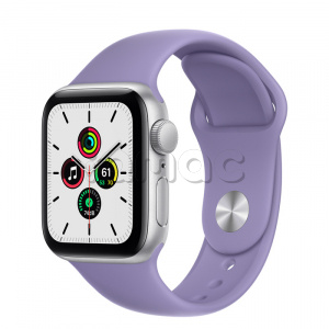 Купить Apple Watch SE // 40мм GPS // Корпус из алюминия серебристого цвета, спортивный ремешок цвета «Английская лаванда»