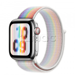 Купить Apple Watch Series 8 // 41мм GPS + Cellular // Корпус из нержавеющей стали серебристого цвета, спортивный браслет цвета Pride Edition