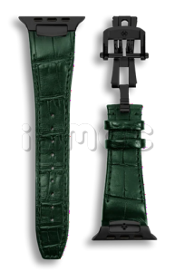 Ремешок Golden Concept для Apple Watch, Alligator Leather (Green/Black)