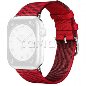 44мм Ремешок Hermès Single (Simple) Tour Jumping цвета Rouge de Cœur/Rouge H для Apple Watch