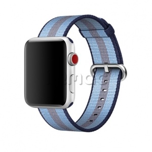 42/44мм Ремешок из плетёного нейлона тёмно-﻿синего цвета (в полоску) для Apple Watch
