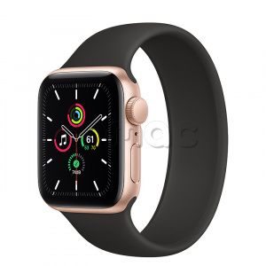 Купить Apple Watch SE // 40мм GPS // Корпус из алюминия золотого цвета, монобраслет чёрного цвета (2020)