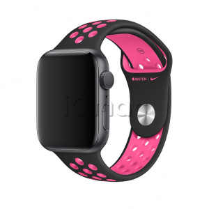 44мм Спортивный ремешок Nike цвета «Чёрный/розовый всплеск» для Apple Watch