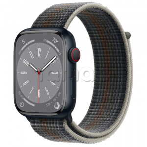 Купить Apple Watch Series 8 // 45мм GPS + Cellular // Корпус из алюминия цвета "темная ночь", спортивный браслет цвета "темная ночь"