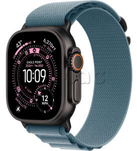 Купить Apple Watch Ultra 3 (2025) // 49мм GPS+Cellular // Корпус из черного титана, ремешок Alpine Loop светло-синего цвета