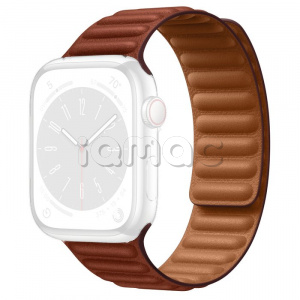 45мм M/L Кожаный ремешок темно-коричневого цвета со скрытой магнитной застежкой для Apple Watch