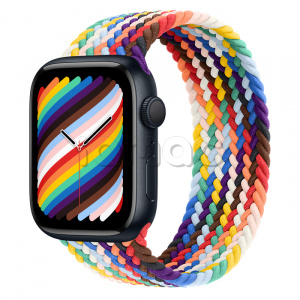 Купить Apple Watch Series 8 // 45мм GPS // Корпус из алюминия цвета "темная ночь", плетёный монобраслет цвета Pride Edition
