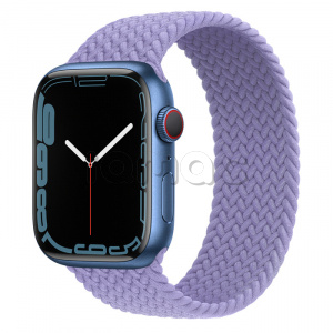 Купить Apple Watch Series 7 // 45мм GPS + Cellular // Корпус из алюминия синего цвета, плетёный монобраслет цвета «английская лаванда»