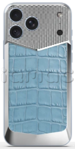 Магнитная накладка Golden Concept Magnetic Shield для iPhone 18 Pro, Alligator Edition (Light Blue)