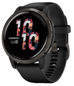 Купить Умные часы Garmin Venu 2 (45mm), серый корпус, черный силиконовый ремешок