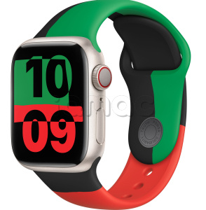 Купить Apple Watch Series 9 // 41мм GPS+Cellular // Корпус из алюминия цвета "сияющая звезда", спортивный ремешок цвета Black Unity