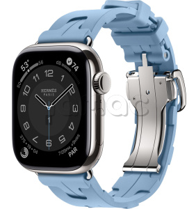 Купить Apple Watch Series 11 // 46мм GPS+Cellular // Корпус из титана серебристого цвета, ремешок Kilim Single Tour цвета Bleu Pastel