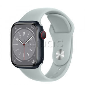 Купить Apple Watch Series 8 // 41мм GPS + Cellular // Корпус из алюминия цвета "темная ночь", спортивный ремешок цвета "суккулент"