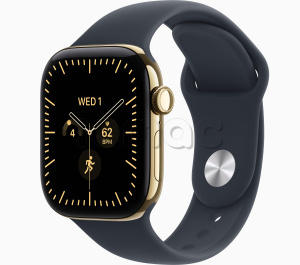 Купить Apple Watch Series 12 // 42мм GPS+Cellular // Корпус из титана золотого цвета, спортивный ремешок синего цвета