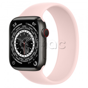 Купить Apple Watch Series 7 // 45мм GPS + Cellular // Корпус из титана цвета «черный космос», монобраслет цвета «розовый мел»