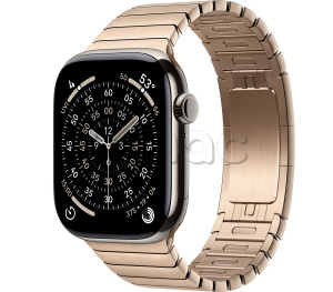 Купить Apple Watch Series 11 // 42мм GPS+Cellular // Корпус из титана натурального цвета, блочный браслет золотого цвета