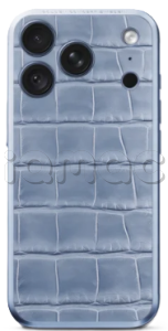 Магнитная накладка Golden Concept Magnetic Shield для iPhone 18 Pro, Croco Embossed (Light Blue)