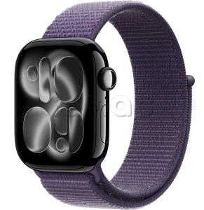 Купить Apple Watch Series 11 // 46мм GPS // Черный глянцевый корпус из алюминия, спортивный браслет цвета "фиолетовый туман"