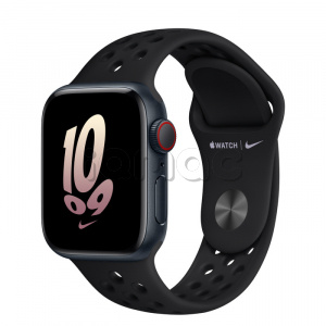 Купить Apple Watch SE // 40мм GPS + Cellular // Корпус из алюминия цвета «тёмная ночь», спортивный ремешок Nike черного цвета (2022)