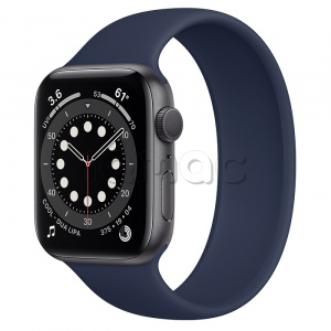 Купить Apple Watch Series 6 // 44мм GPS // Корпус из алюминия цвета "серый космос", монобраслет цвета «Тёмный ультрамарин»