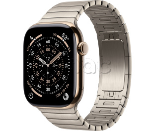 Купить Apple Watch Series 11 // 42мм GPS+Cellular // Корпус из титана золотого цвета, блочный браслет натурального цвета