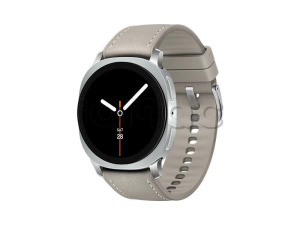 Купить  Samsung Galaxy Watch8 ( 44 мм) Wifi+LTE, серебристый корпус, гибридный ремешок серо-коричневого цвета
