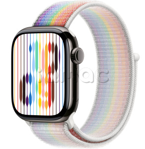 Купить Apple Watch Series 11 // 46мм GPS+Cellular // Корпус из титана сланцевого цвета, спортивный браслет цвета Pride Edition