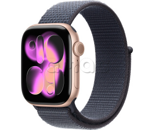 Купить Apple Watch Series 11 // 42мм GPS // Корпус из алюминия цвета "розовое золото", спортивный браслет цвета "якорный синий"