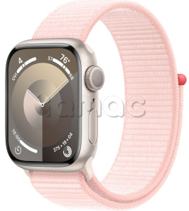Купить Apple Watch Series 9 // 45мм GPS // Корпус из алюминия цвета "сияющая звезда", спортивный браслет светло-розового цвета