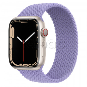 Купить Apple Watch Series 7 // 45мм GPS + Cellular // Корпус из алюминия цвета «сияющая звезда», плетёный монобраслет цвета «английская лаванда»