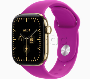 Купить Apple Watch Series 12 // 42мм GPS+Cellular // Корпус из титана золотого цвета, спортивный ремешок пурпурного цвета