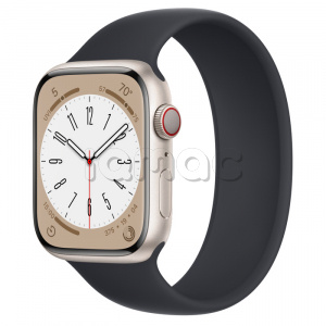 Купить Apple Watch Series 8 // 45мм GPS + Cellular // Корпус из алюминия цвета "сияющая звезда", монобраслет цвета "темная ночь"