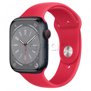 Купить Apple Watch Series 8 // 45мм GPS + Cellular // Корпус из алюминия цвета "темная ночь", спортивный ремешок цвета (PRODUCT)RED