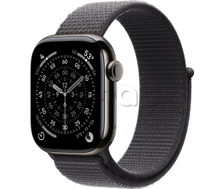 Купить Apple Watch Series 11 // 42мм GPS+Cellular // Корпус из титана сланцевого цвета, спортивный браслет темно-серого цвета