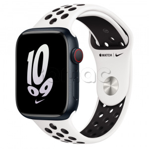 Купить Apple Watch Series 8 // 45мм GPS + Cellular // Корпус из алюминия цвета "темная ночь", спортивный ремешок Nike цвета "чистая платина/чёрный"