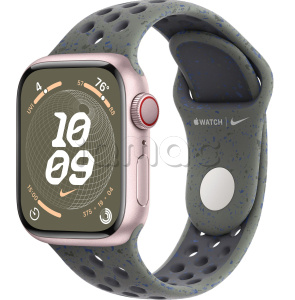 Купить Apple Watch Series 9 // 41мм GPS+Cellular // Корпус из алюминия розового цвета, спортивный ремешок Nike цвета "карго хаки"