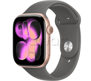 Купить Apple Watch Series 11 // 42мм GPS // Корпус из алюминия цвета "розовое золото", спортивный ремешок цвета "серый камень"