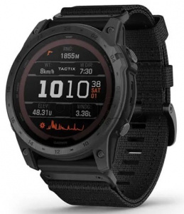 Купить Тактические часы Garmin Tactix 7 Pro Ballistics Edition (51mm) Sapphire Solar, титановый черный DLC корпус, черный нейлоновый ремешок