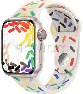Купить Apple Watch Series 9 // 45мм GPS+Cellular // Корпус из алюминия цвета "сияющая звезда", спортивный ремешок цвета Pride Edition