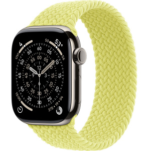 Apple Watch Series 11 // 46мм GPS+Cellular // Корпус из титана нейтрального цвета, плетеный монобраслет цвета "неоновый желтый"