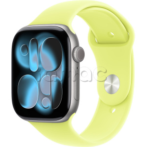 Купить Apple Watch Series 11 // 46мм GPS // Корпус из алюминия цвета "серый космос", спортивный ремешок цвета "неоновый желтый"