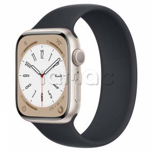 Купить Apple Watch Series 8 // 45мм GPS // Корпус из алюминия цвета "сияющая звезда", монобраслет цвета "темная ночь"
