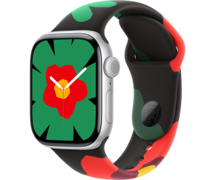 Apple Watch Series 11 // 42мм GPS // Корпус из алюминия серебристого цвета, спортивный ремешок цвета Unity Bloom