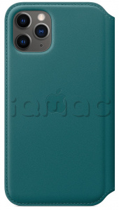Кожаный чехол Folio для iPhone 11 Pro, цвет «зелёный павлин», оригинальный Apple