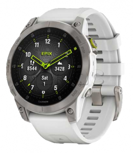 Купить Умные часы Garmin Epix Gen 2 (47mm) Sapphire, титановый корпус, белый силиконовый ремешок