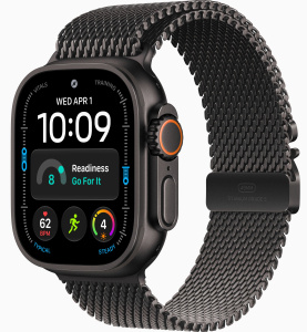 Apple Watch Ultra 4 (2026) // 49мм GPS+Cellular // Корпус из черного титана, миланский сетчатый браслет из черного титана
