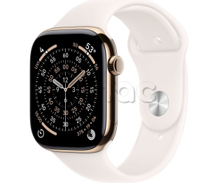 Купить Apple Watch Series 11 // 42мм GPS+Cellular // Корпус из титана золотого цвета, спортивный ремешок цвета "светлые румяна"