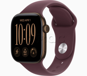 Купить Apple Watch Series 12 // 42мм GPS // Корпус из алюминия бронзового цвета, спортивный ремешок бордового цвета